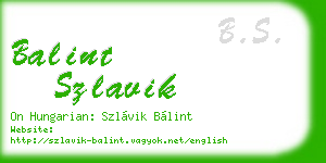 balint szlavik business card
