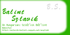 balint szlavik business card